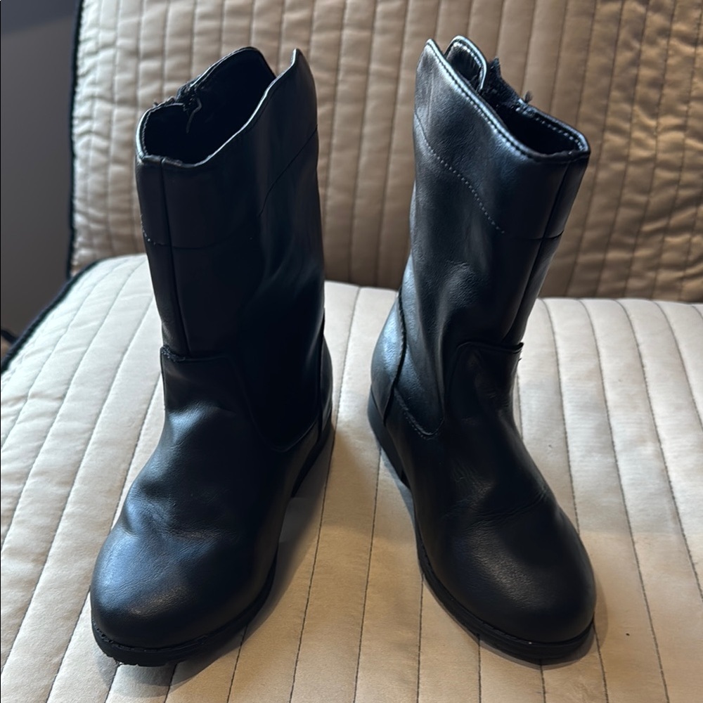 Toddler Black Leather Boots